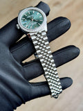 Rolex Datejust 31 Mint Green Index Diamond Bezel Jubilee 2026 Unworn 278384RBR
