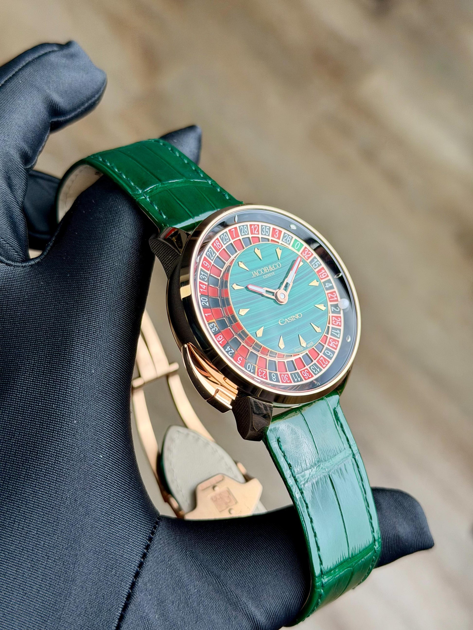 Jacob & Co. Casino Tourbillon 44 Malachite Roulette 2026 Unworn CA100.40.AA.AE.A