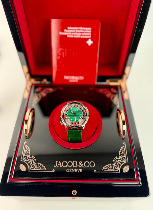 Jacob & Co. Casino Tourbillon 44 Malachite Roulette 2026 Unworn CA100.40.AA.AE.A