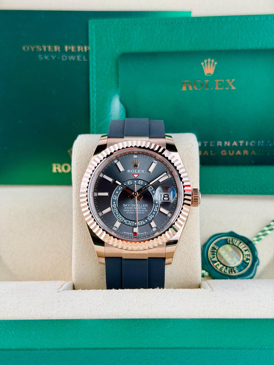 Rolex Sky-Dweller 42 Slate Grey Index Fluted Oysterflex 2026 Unworn 336235