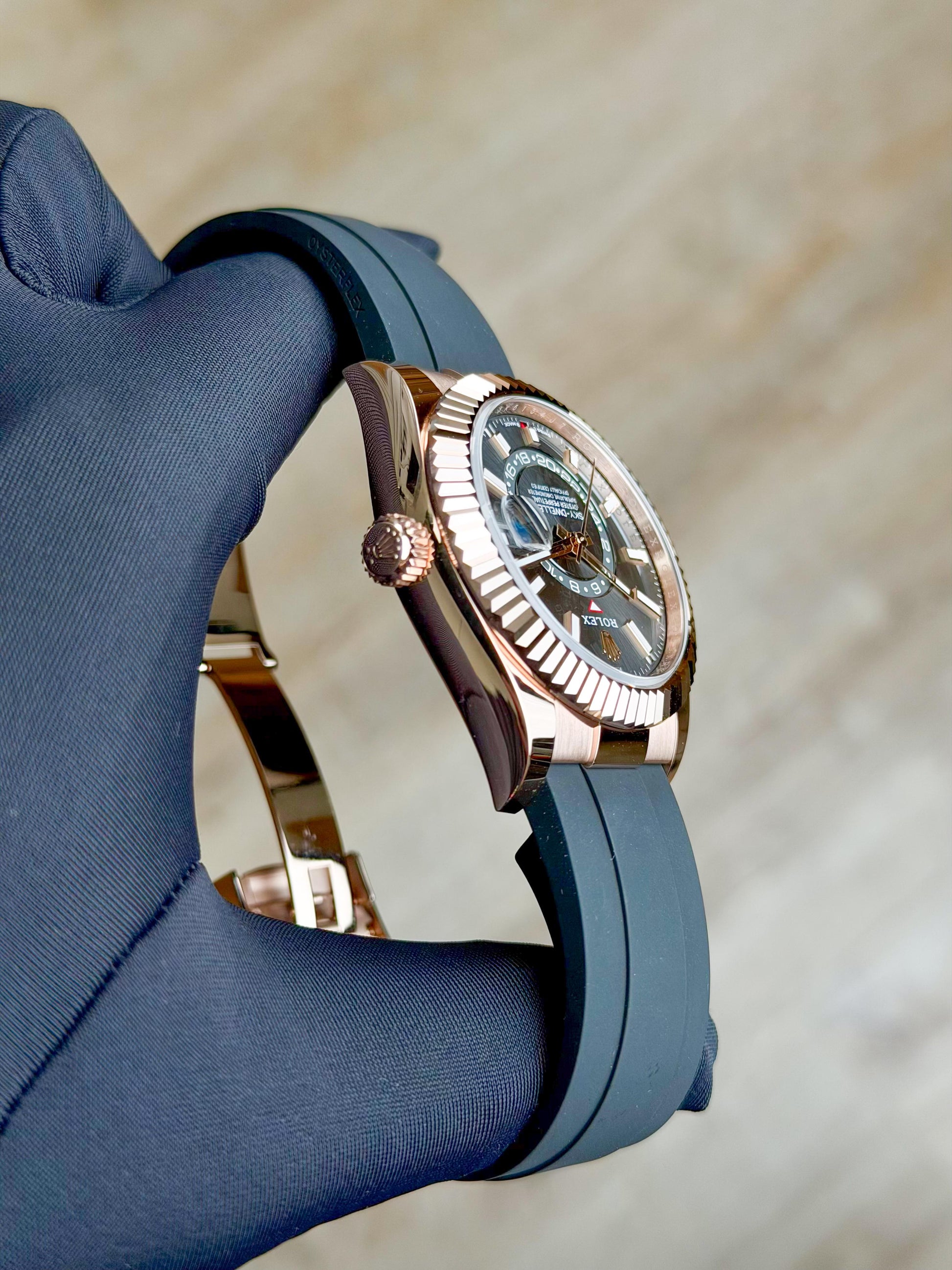 Rolex Sky-Dweller 42 Slate Grey Index Fluted Oysterflex 2026 Unworn 336235