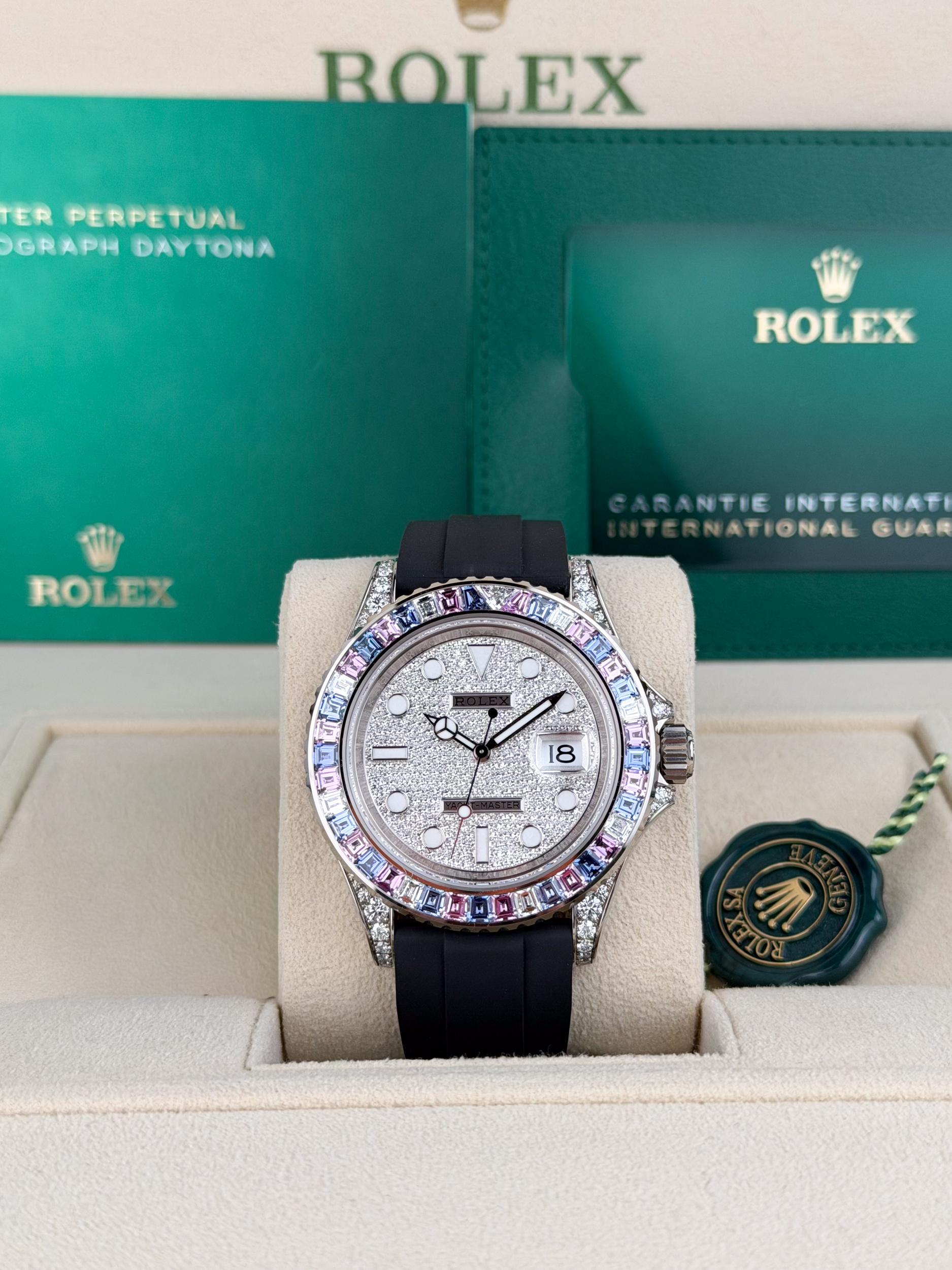Rolex Yacht-Master 40 Cotton Candy Paved Diamond Sapphire Oysterflex 126679SABR