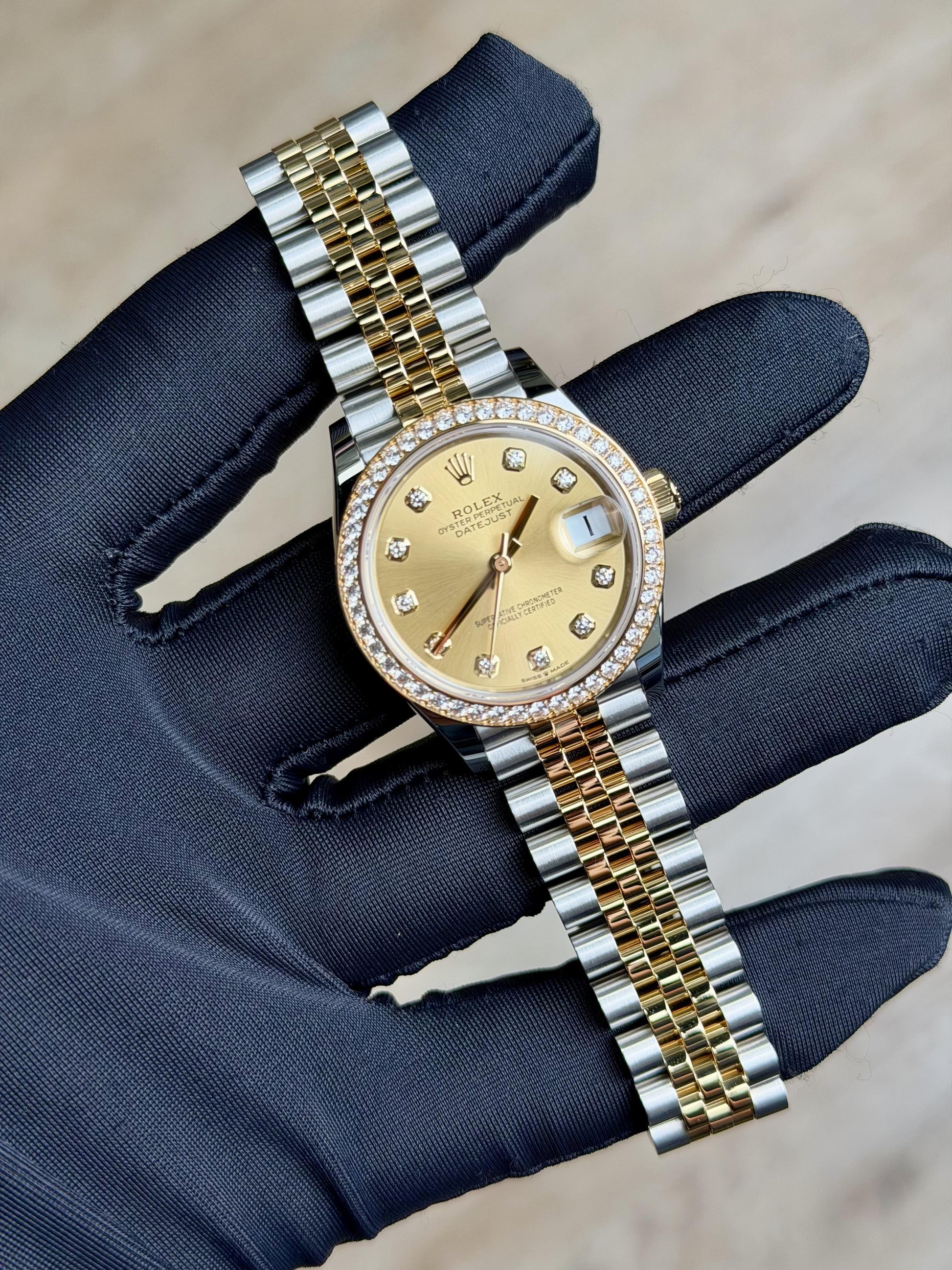 Rolex Datejust 31 Champange Diamond Bezel Jubilee 2026 Unworn 278383RBR