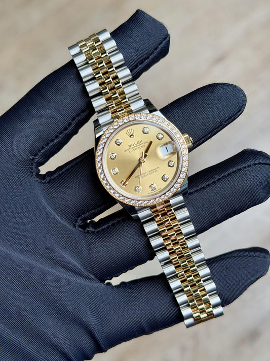 Rolex Datejust 31 Champange Diamond Bezel Jubilee 2026 Unworn 278383RBR