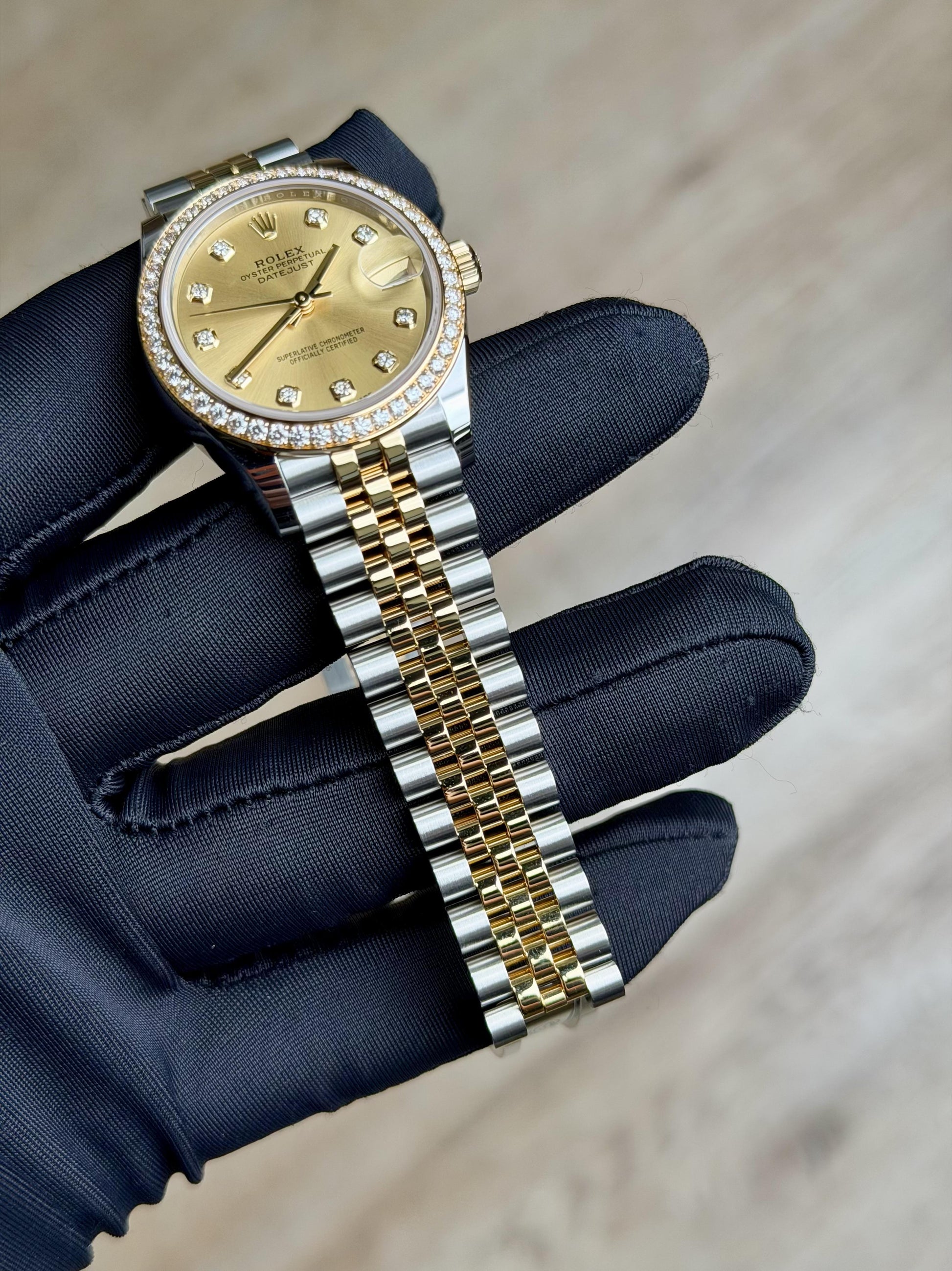 Rolex Datejust 31 Champange Diamond Bezel Jubilee 2026 Unworn 278383RBR