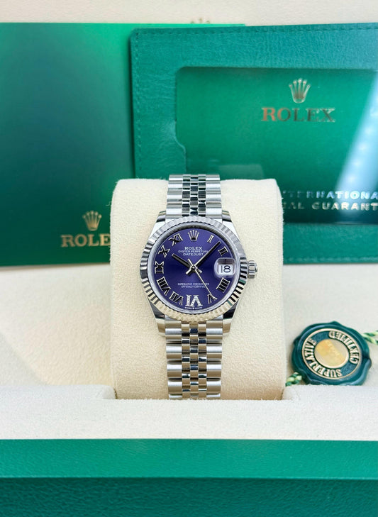 Rolex Datejust 31 Aubergine Purple Roman VI Fluted Jubilee 2026 Unworn 278274