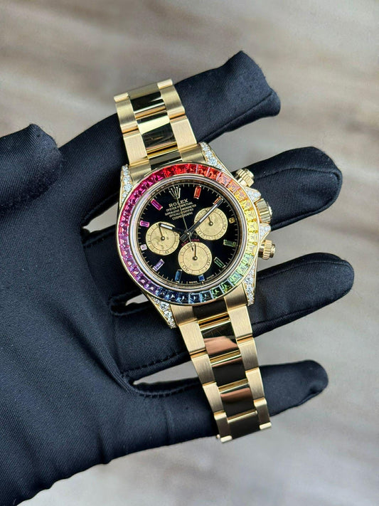 Rolex Daytona Black/Champagne Rainbow Oyster Unworn 126598RBOW