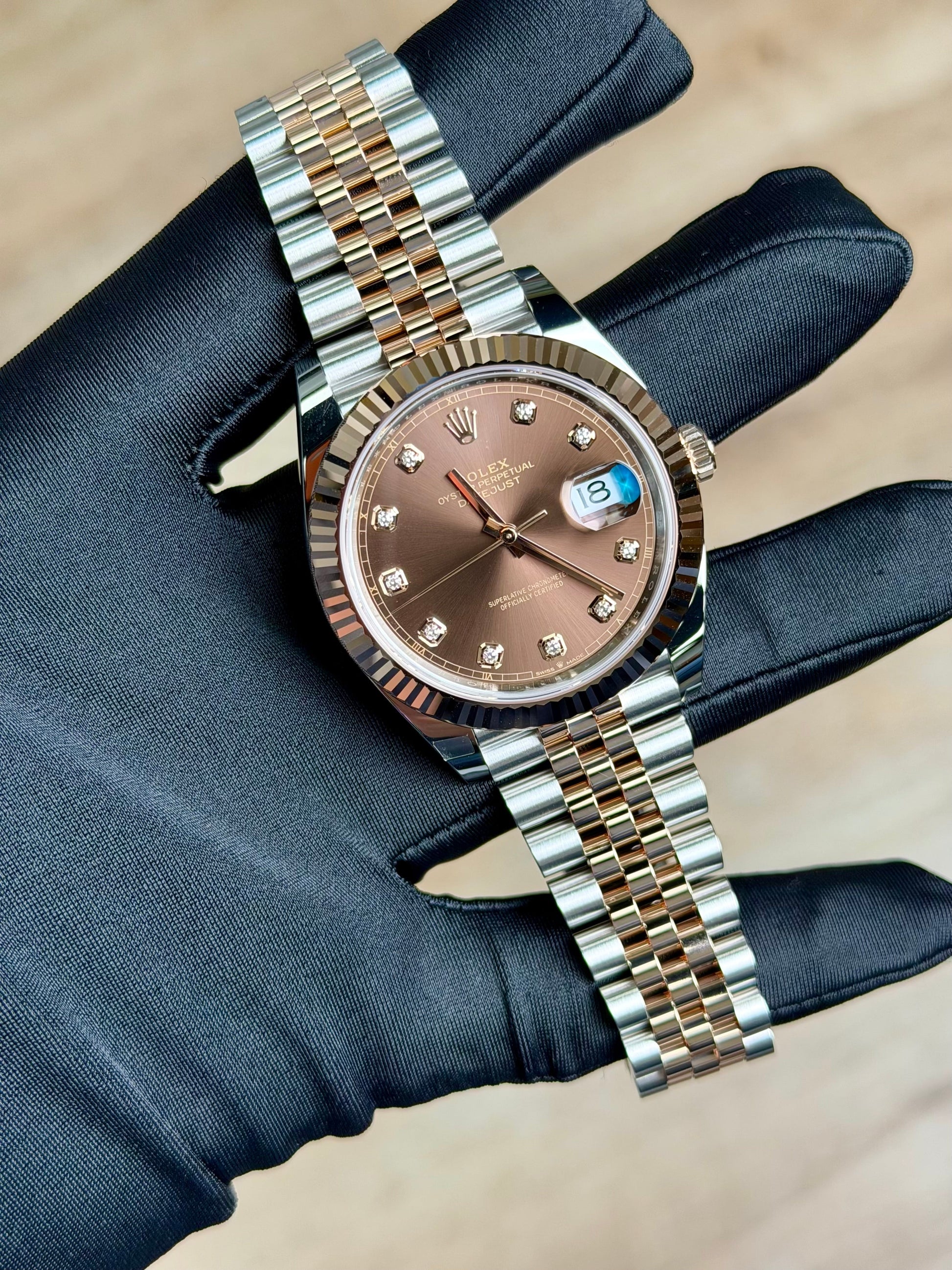 Rolex Datejust 41 Chocolate Diamond Fluted Jubilee 2026 Unworn 126331