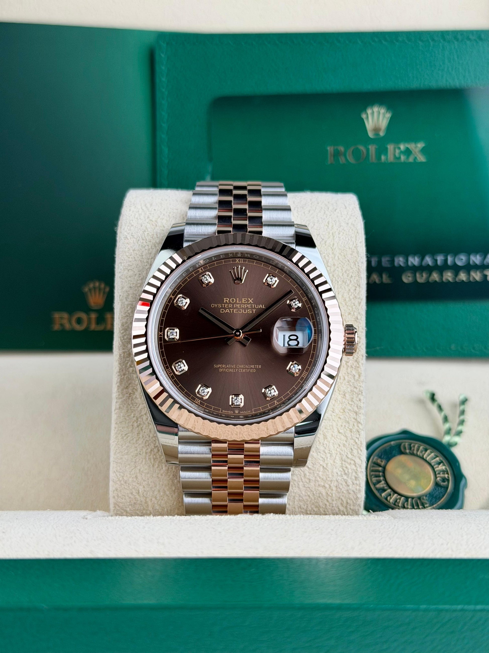 Rolex Datejust 41 Chocolate Diamond Fluted Jubilee 2026 Unworn 126331