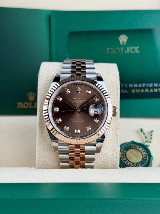Rolex Datejust 41 Chocolate Diamond Fluted Jubilee 2026 Unworn 126331