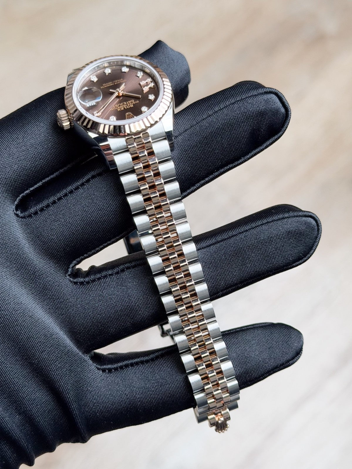 Rolex Datejust 28 Chocolate Diamond Stars IX Fluted Jubilee 2026 Unworn 279171