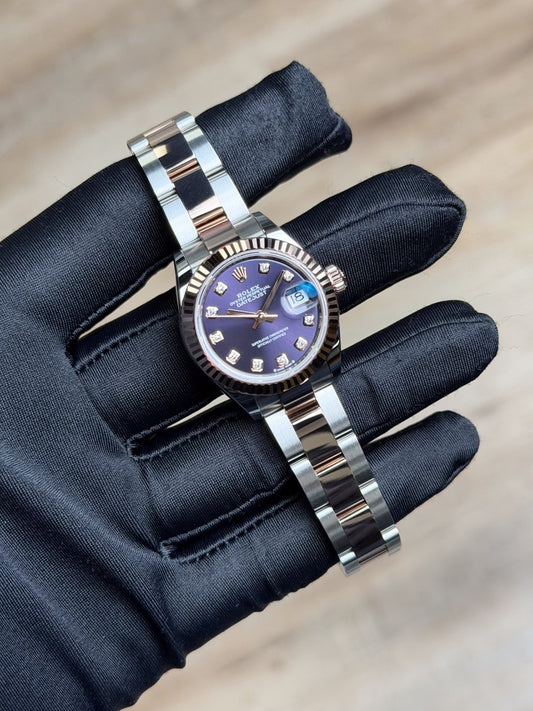 Rolex Datejust 28 Aubergine Purple Diamond Fluted Oyster 2026 Unworn 279171