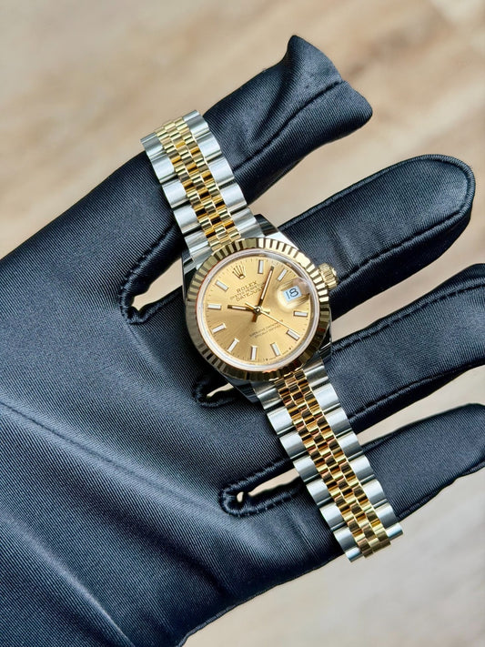 Rolex Datejust 28 Champagne Index Fluted Jubilee 2026 Unworn 279173