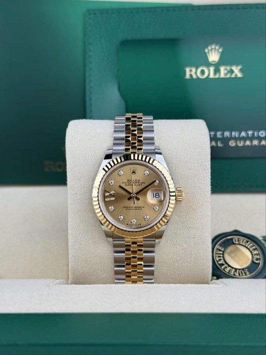 Rolex Datejust 28 Champagne Star Diamond IX Fluted Jubilee 2026 Unworn 279173