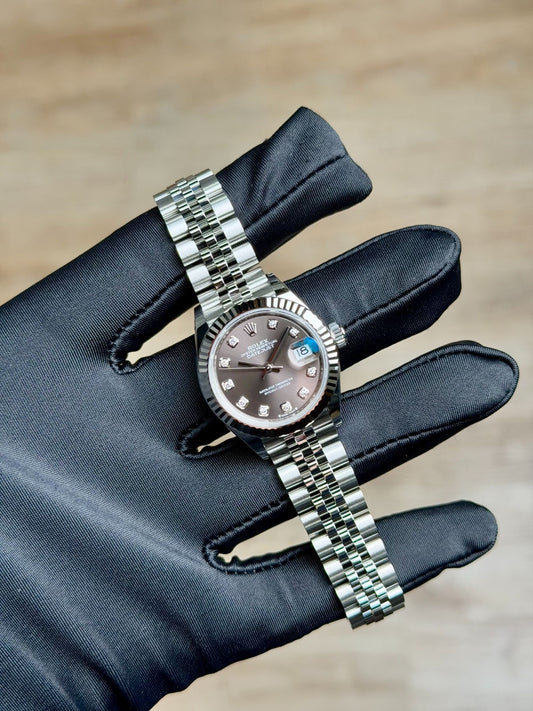 Rolex Datejust 28 Dark Grey Diamond Fluted Jubilee 2026 Unworn 279174