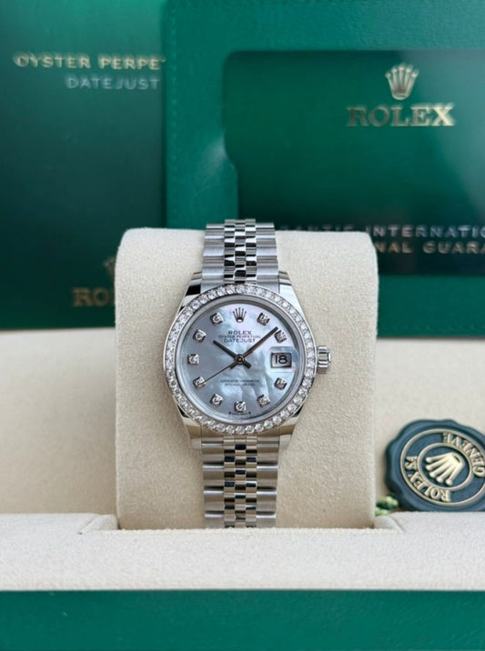 Rolex Datejust 28 MOP Pearl Diamond Jubilee 2025 Unworn 279384RBR