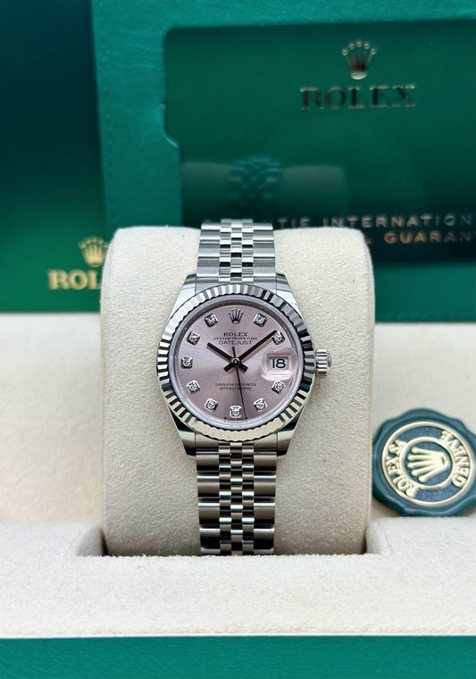 Rolex Datejust 28 Pink Diamond Fluted Jubilee 2026 Unworn 279174