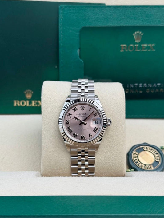 Rolex Datejust 28 Pink Roman Fluted Jubilee 2026 Unworn 279174