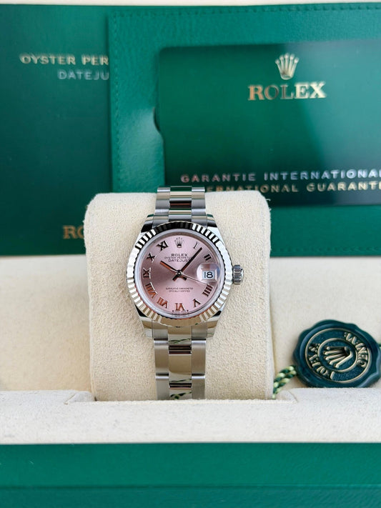 Rolex Datejust 28 Pink Roman Fluted Oyster 2026 Unworn 279174