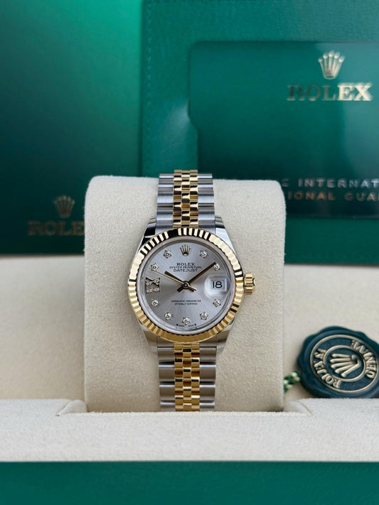 Rolex Datejust 28 Silver Star Diamond IX Fluted Jubilee 2026 Unworn 279173