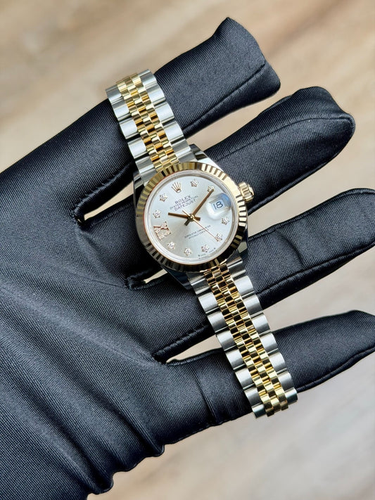 Rolex Datejust 28 Silver Star Diamond IX Fluted Jubilee 2026 Unworn 279173