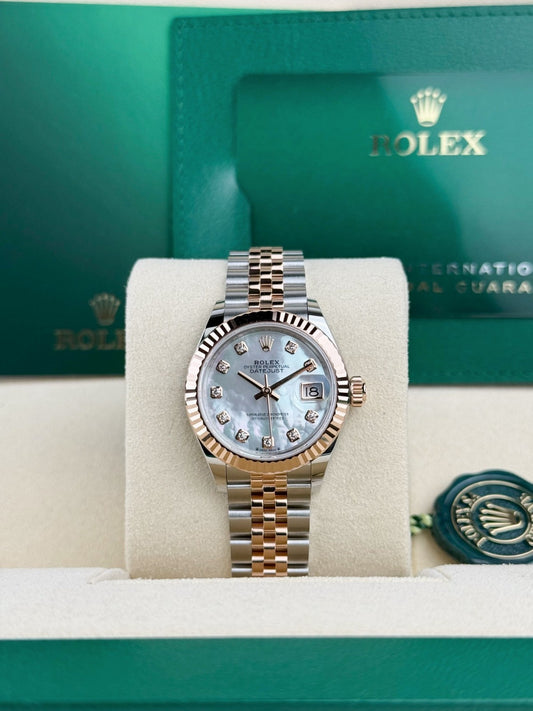 Rolex Datejust 28 MOP Pearl Diamond Fluted Jubilee 2026 Unworn 279171