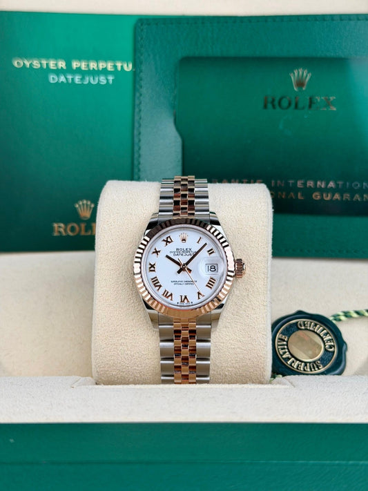 Rolex Datejust 28 White Roman Fluted Jubilee 2026 Unworn 279171