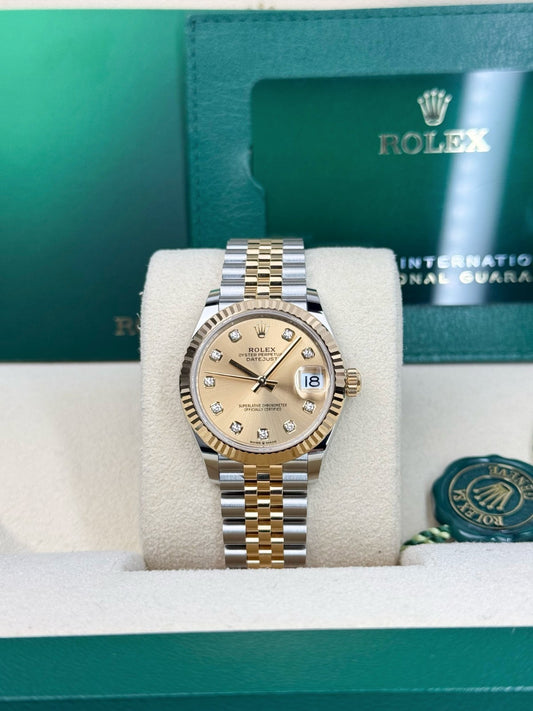 Rolex Datejust 31mm Champagne Diamond Fluted Jubilee 2026 Unworn 278273