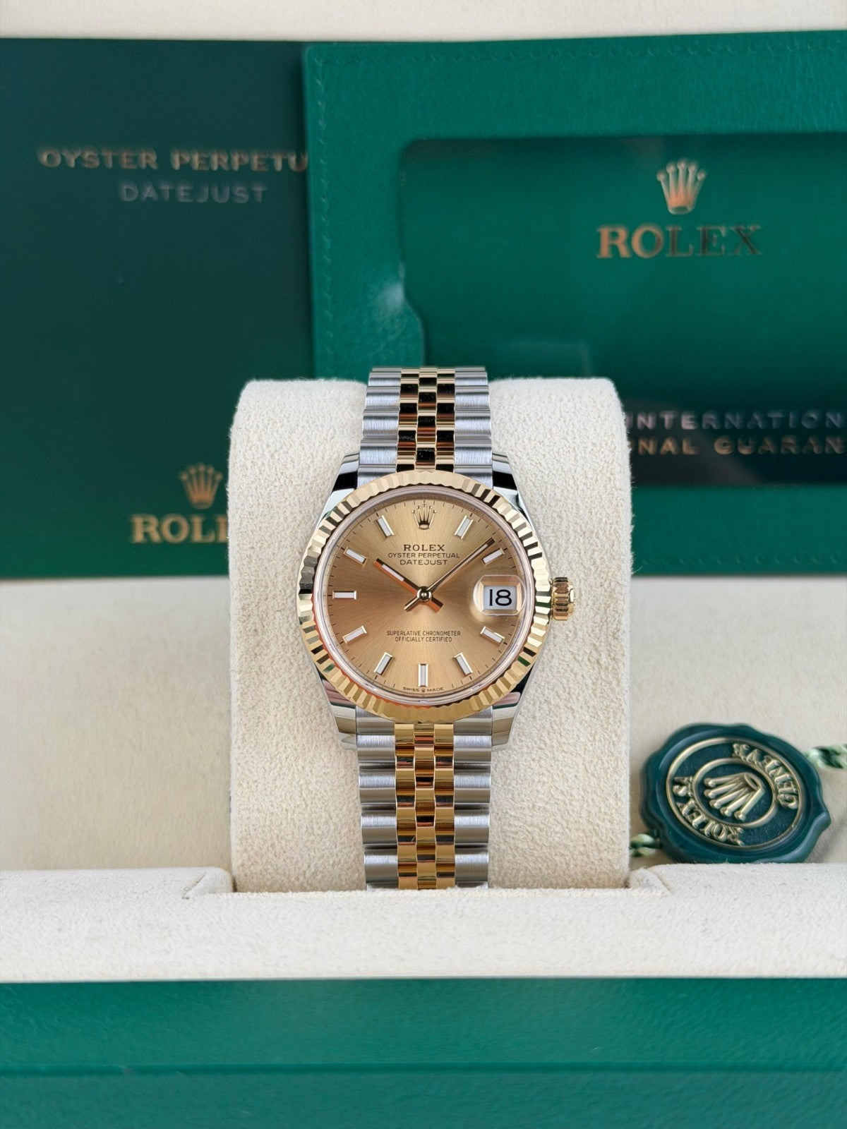 Rolex Datejust 31 Champagne Index Fluted Jubilee 2026 Unworn 278273