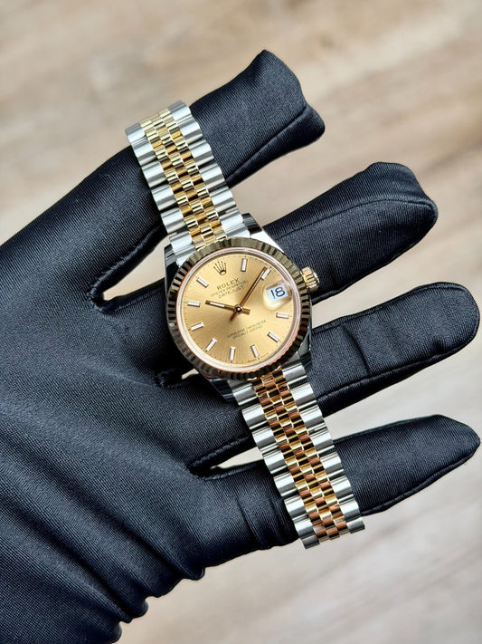 Rolex Datejust 31 Champagne Index Fluted Jubilee 2026 Unworn 278273