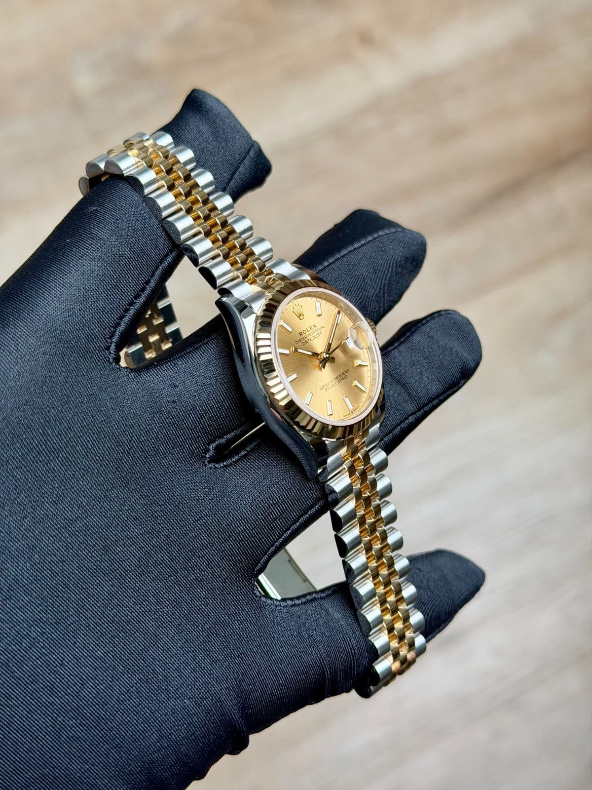 Rolex Datejust 31 Champagne Index Fluted Jubilee 2026 Unworn 278273