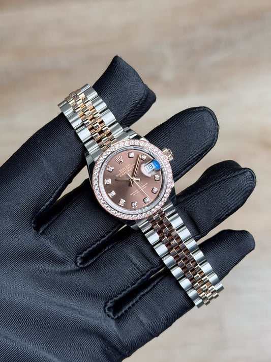 Rolex Datejust 28 Chocolate Diamond Bezel Jubilee 2026 Unworn 279381RBR
