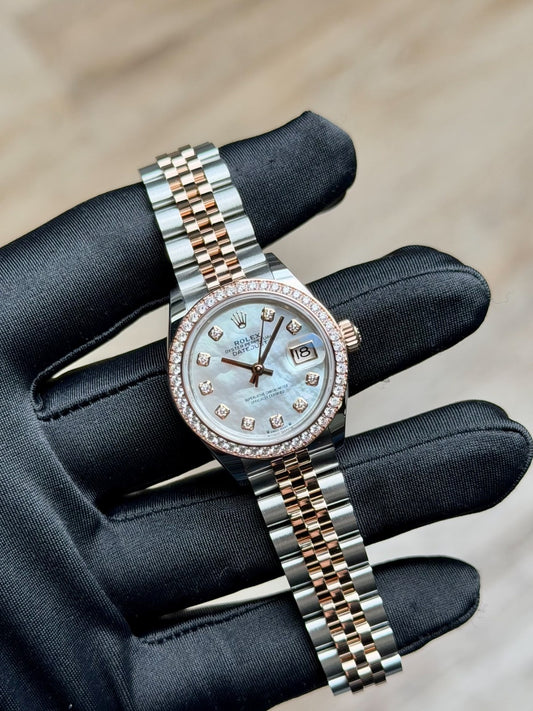 Rolex Datejust 28 MOP Pearl Diamond Bezel Jubilee 2026 Unworn 279381RBR