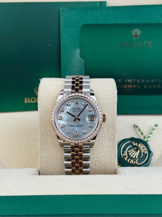 Rolex Datejust 31mm MOP Pearl Diamond Marker Bezel Jubilee 2025 Unworn 278381RBR