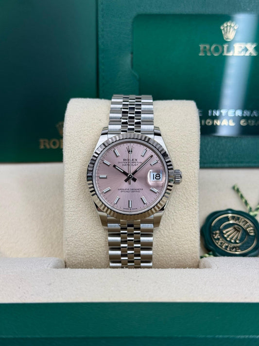 Rolex Datejust 31 Pink Index Fluted Jubilee 2026 Unworn 278274