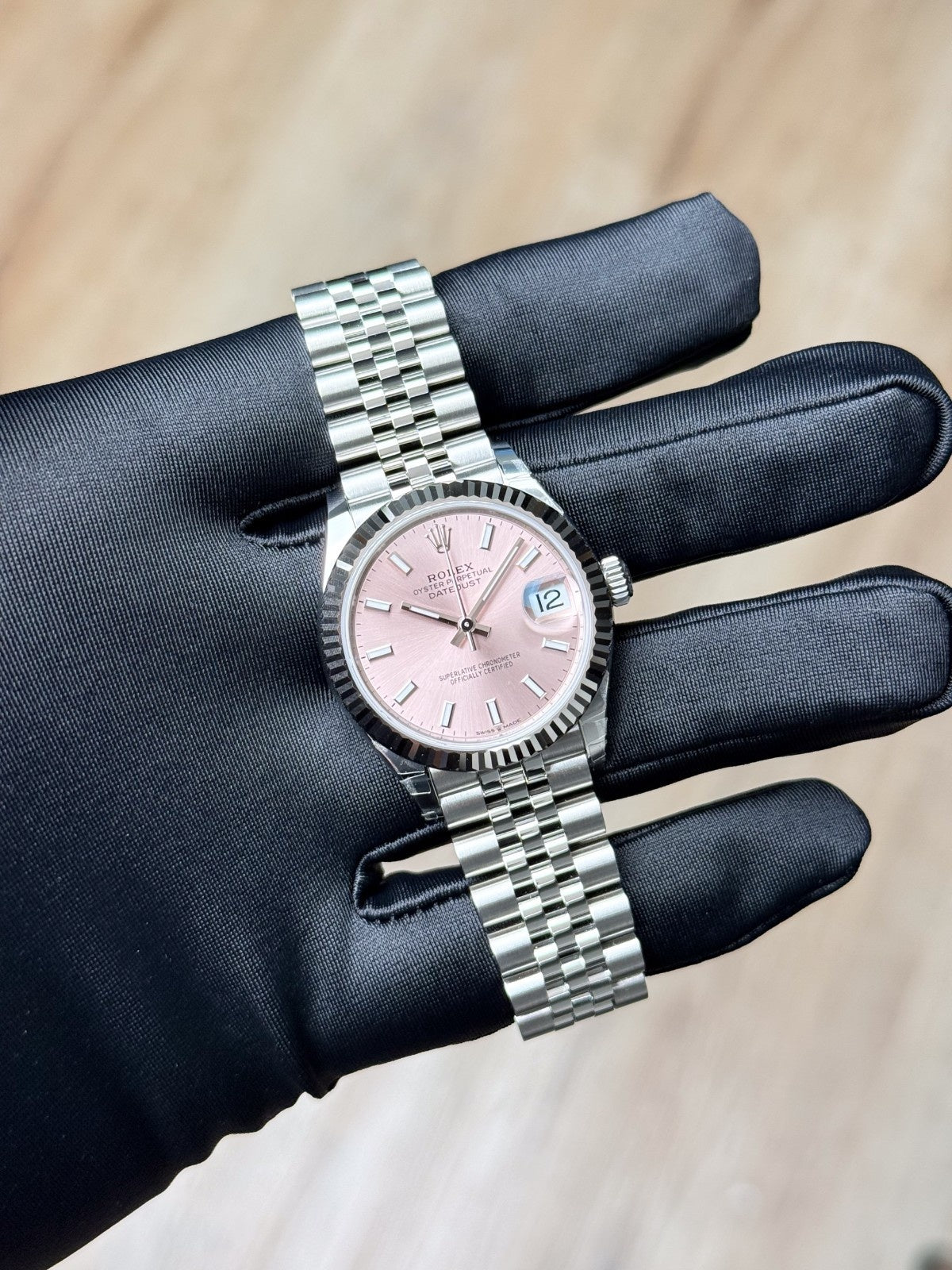Rolex Datejust 31 Pink Index Fluted Jubilee 2026 Unworn 278274