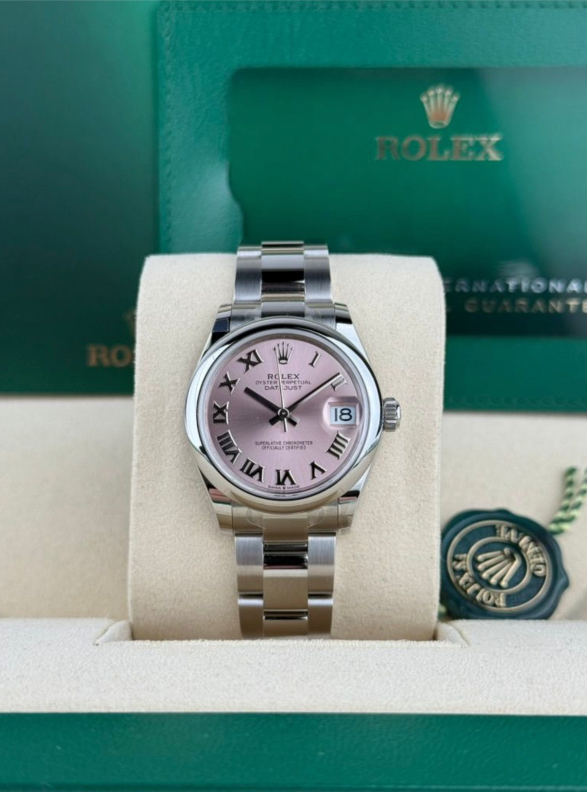 Rolex Datejust 31 Pink Roman Smooth Oyster 2026 Unworn 278240