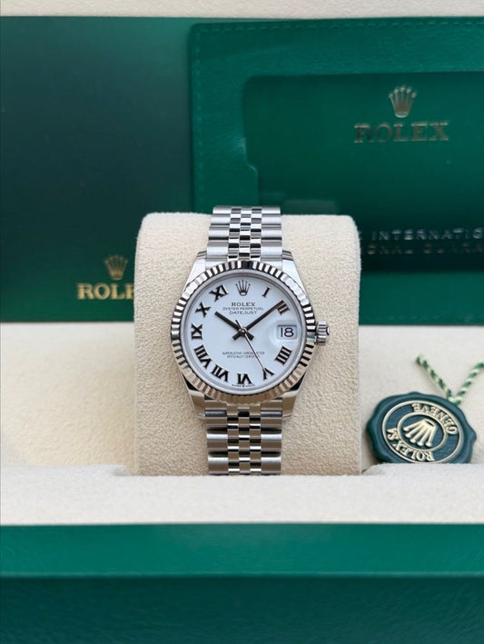 Rolex Datejust 31 White Roman Fluted Jubilee Bracelet 2026 Unworn 278274