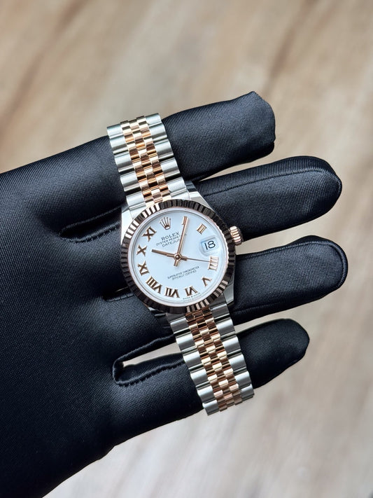 Rolex Datejust 31 White Roman Fluted Jubilee 2026 Unworn 278271