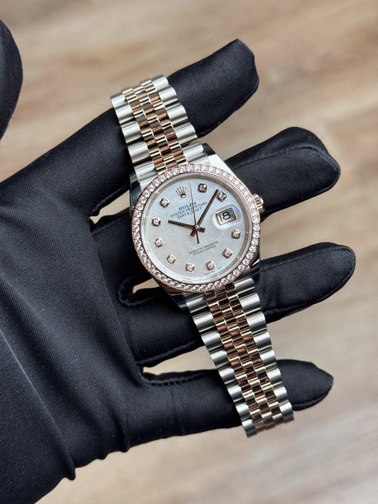 Rolex Datejust 36 MOP Pearl Diamond Bezel Jubilee 2026 Unworn 126281RBR