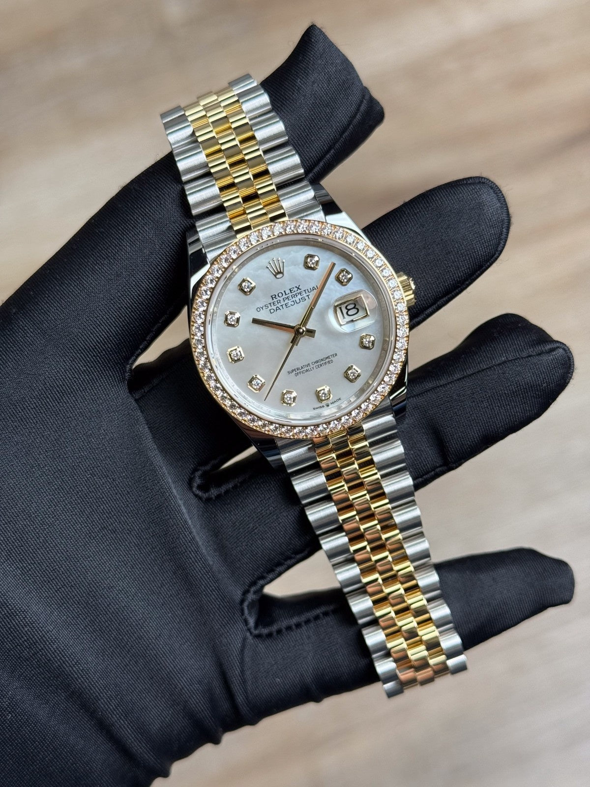 Rolex Datejust 36 MOP Pearl Diamond Bezel Jubilee 2026 Unworn 126283RBR