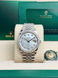 Rolex Datejust 36 MOP Pearl Diamond Bezel Jubilee 2026 Unworn 126284RBR