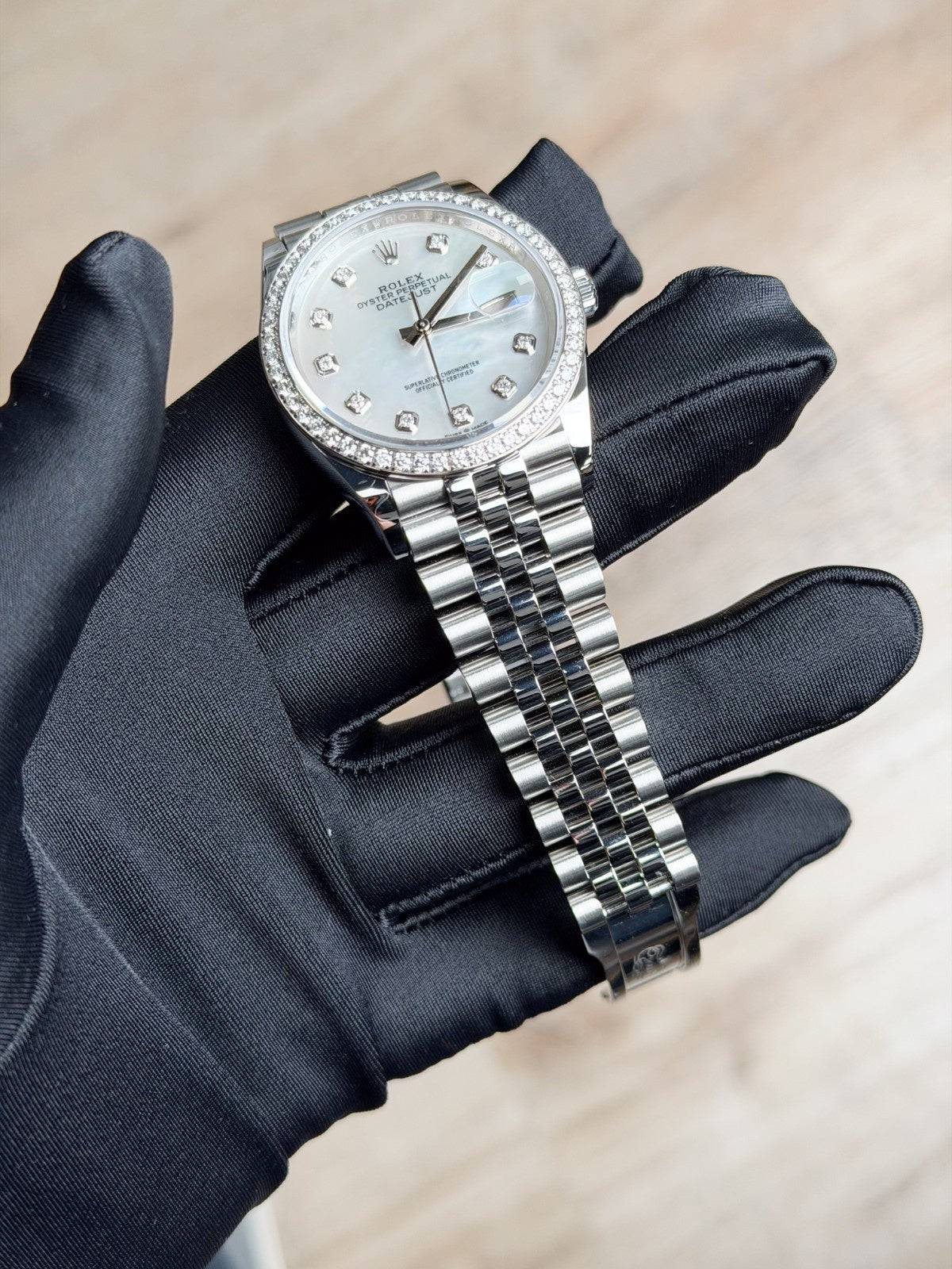 Rolex Datejust 36 MOP Pearl Diamond Bezel Jubilee 2026 Unworn 126284RBR