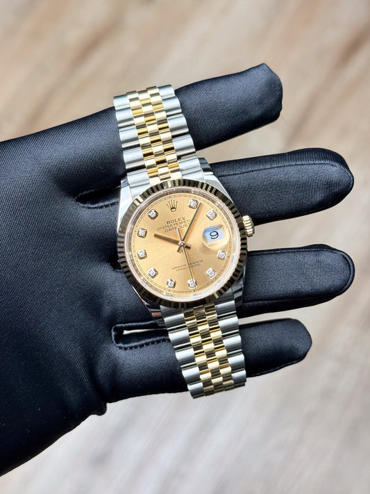 Rolex Datejust 36 Champagne Diamond Fluted Jubilee 2026 Unworn 126233