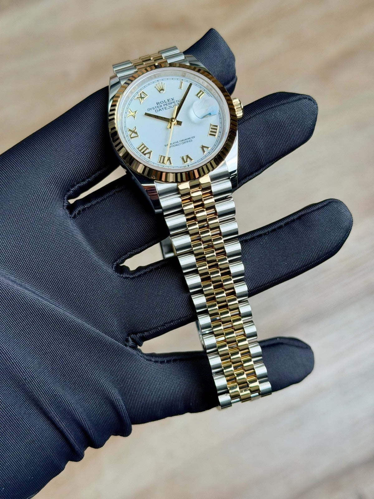 Rolex Datejust 36 White Roman Fluted Jubilee 2026 Unworn 126233