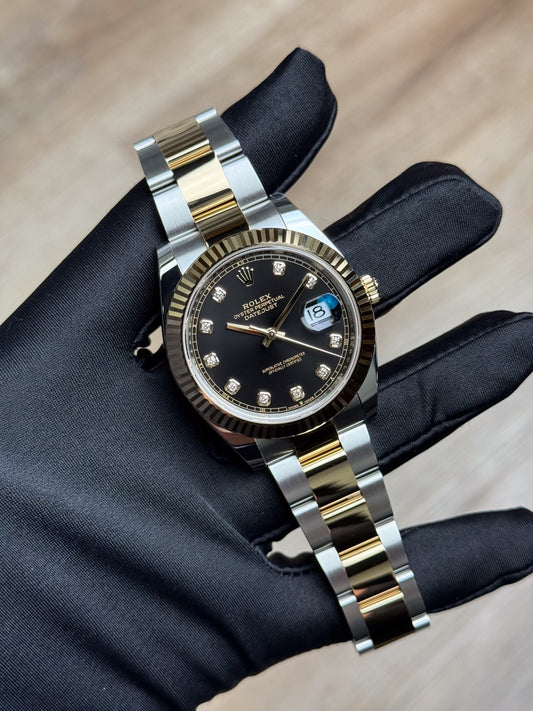 Rolex Datejust 41 Black Diamond Fluted Oyster 2026 Unworn 126333
