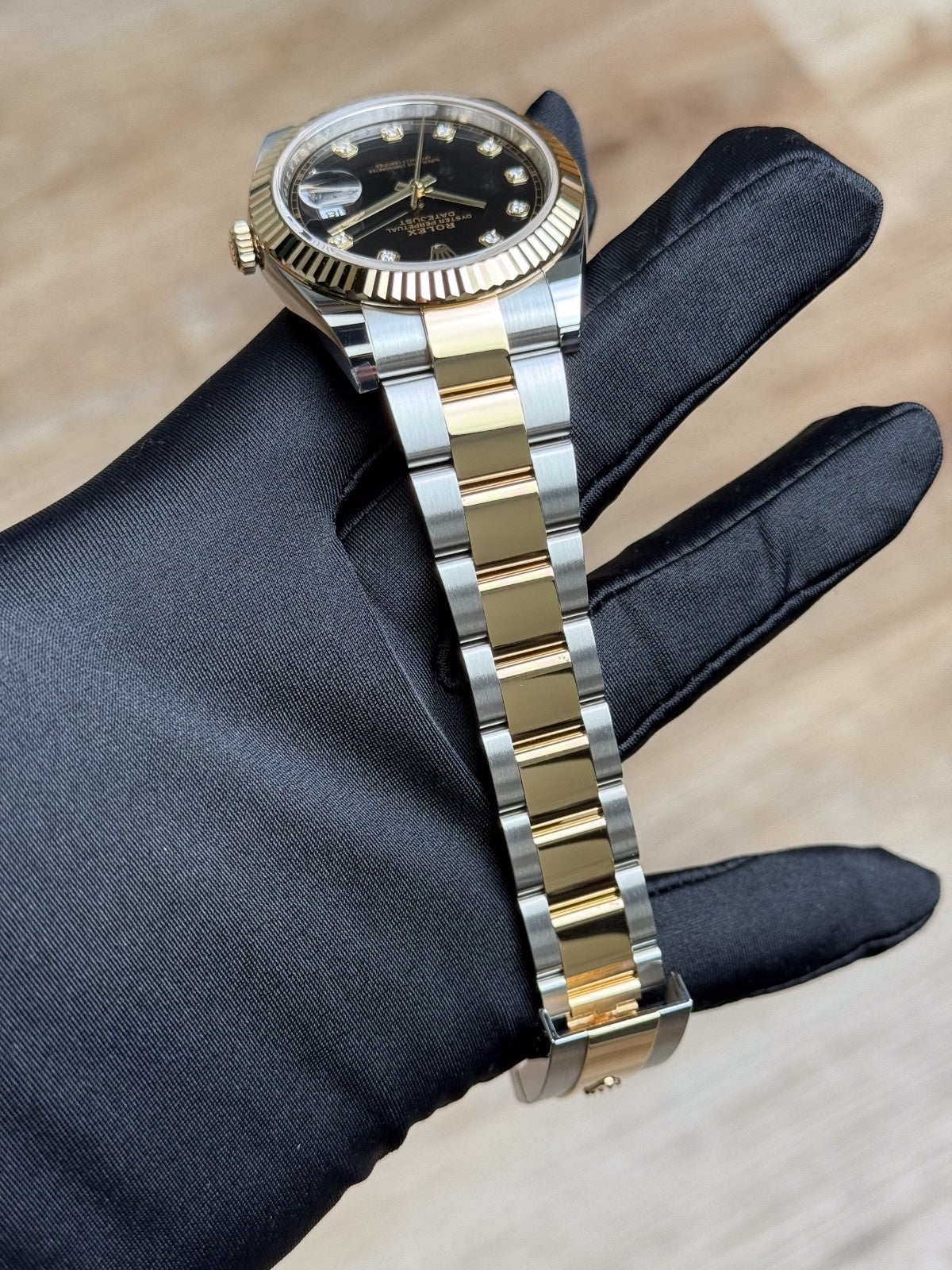 Rolex Datejust 41 Black Diamond Fluted Oyster 2026 Unworn 126333