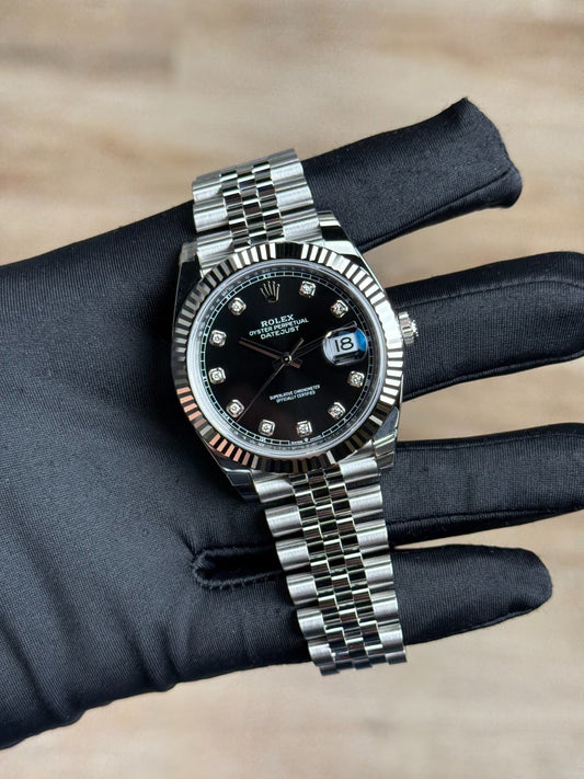 Rolex Datejust 41 Black Diamond Fluted Jubilee 2026 Unworn 126334