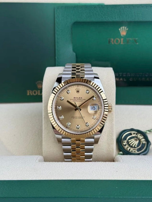 Rolex Datejust 41 Champagne Diamond Fluted Jubilee 2026 Unworn 126333