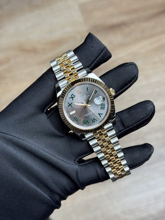 Rolex Datejust 41 Wimbledon Slate Grey Roman Fluted Jubilee 2026 Unworn 126333